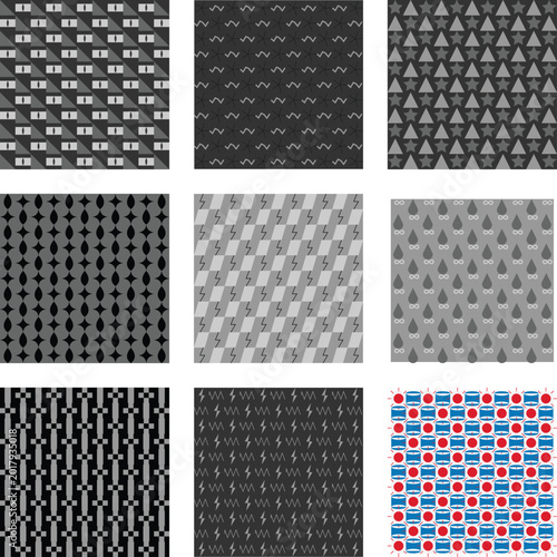 Modern Digital Grid with Triangular and Circular Textures