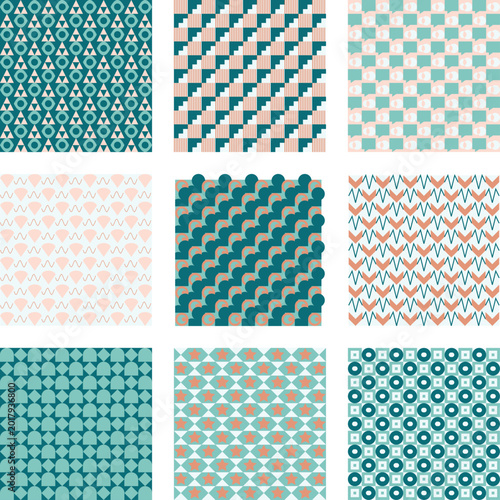 Modern Geometric Abstract Background with Teal and Peach Tones