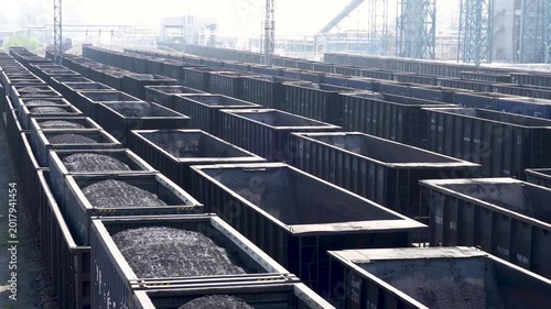 coal transportation stations in China are filled with freight trains.