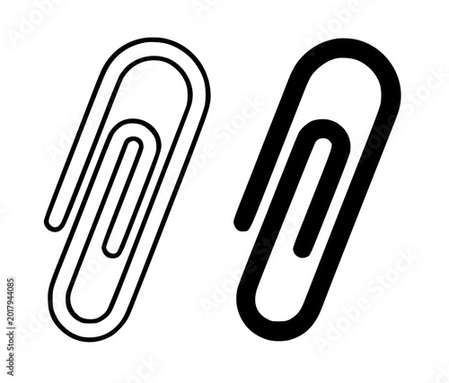 Canvastavla Paperclip minimalist illustration, outline icon and silhouette