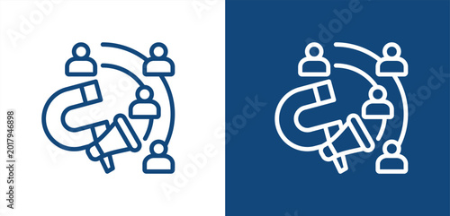 Foto Positioning icon, with light and dark background.