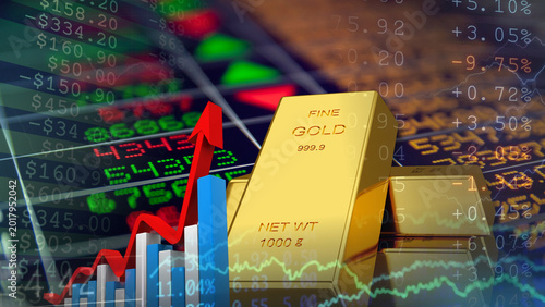Tableau sur toile Gold and precious metal prices are rising sharply amid a complex economic environment