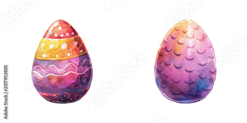 easter egg watercolor vector illustration
