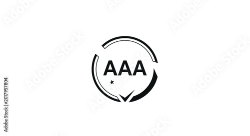 Schilderij op canvas AAA Rating Symbol, High Quality Stamp, Best Choice Emblem