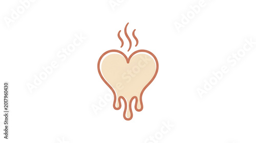 All The Feels Branding - Minimalist Melting Heart & Steam Creative Emblem