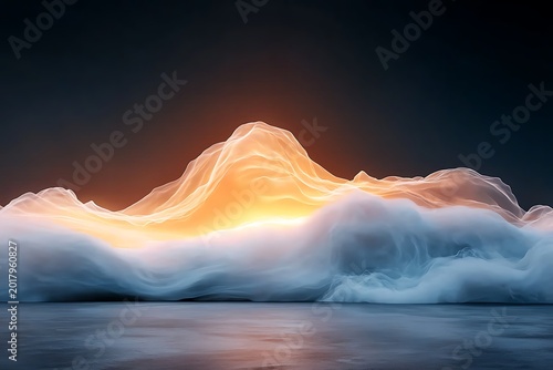 Majestic Arctic Iceberg Floating During Sunset with Warm Colors and Calm Water Reflection