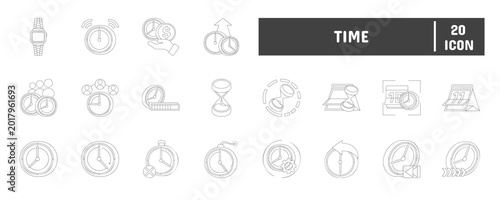 Fotografie 20  Line Icon Illustration Set