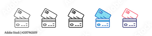 Credit Card Icon In 5 Different Styles Set Collection.   