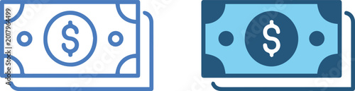 Fotografía Cash payment glyphs for ecommerce checkout