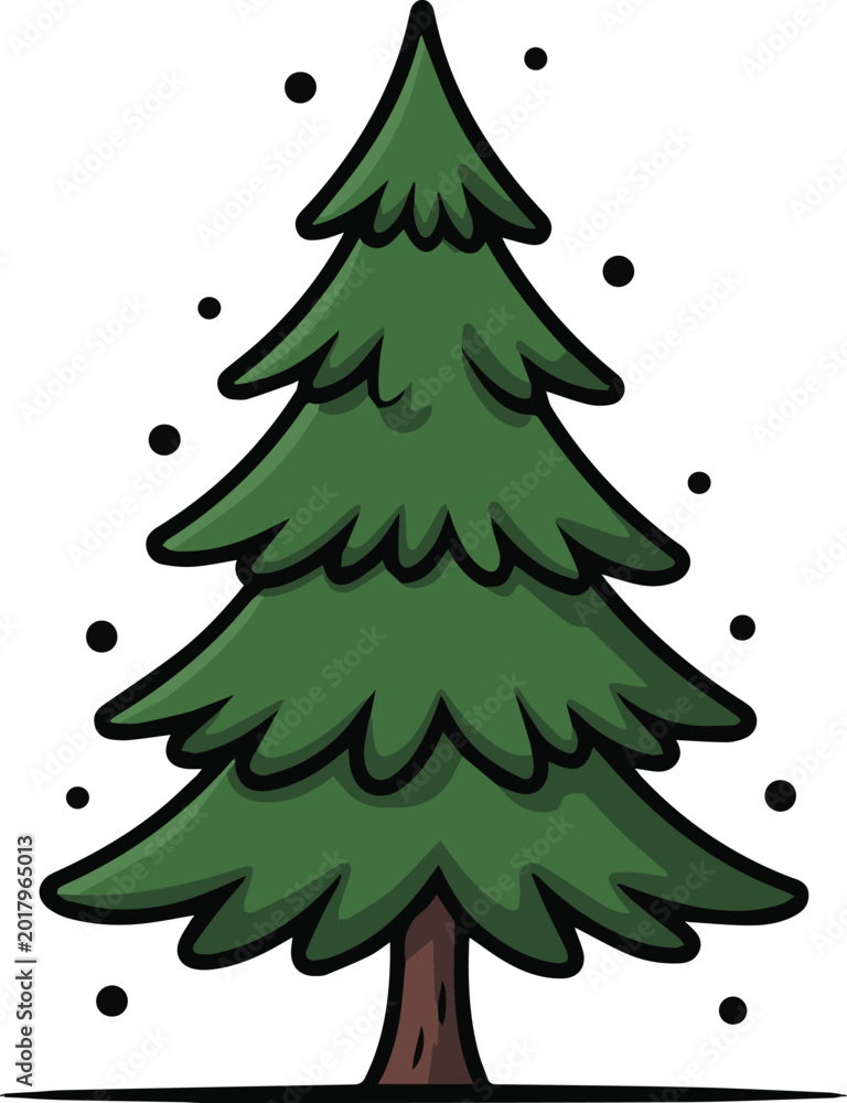 Obraz premium Evergreen tree emblem for camping badge
