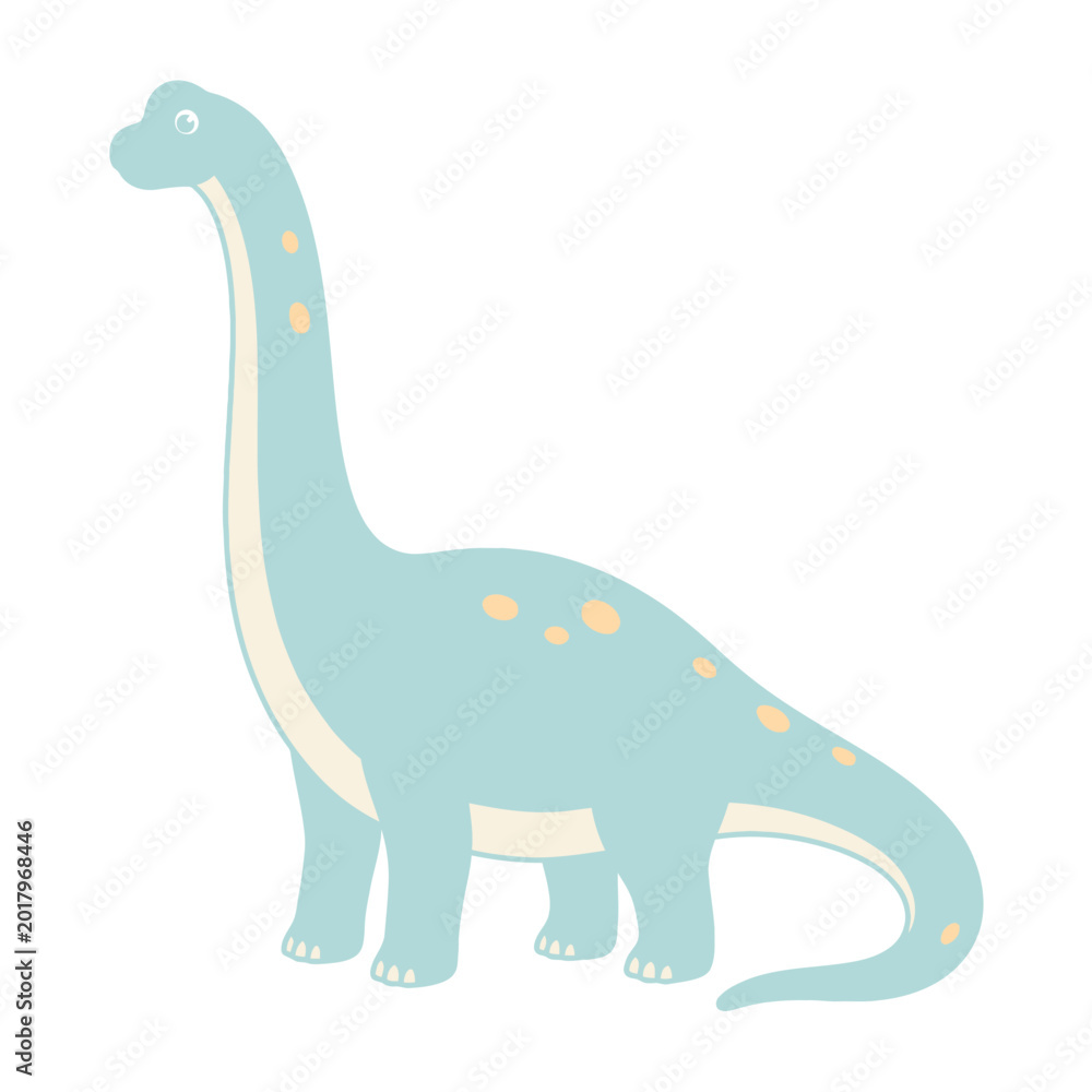 Fototapeta premium Pastel Brachiosaurus Dinosaur Clipart