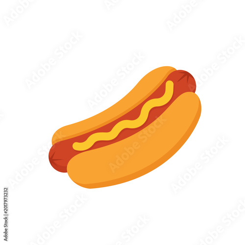 Modern Flat Hot Dog Icon Vector Illustration Isolated on White Background