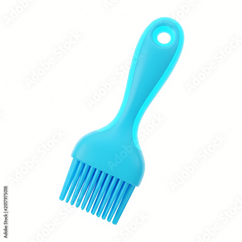 Vibrant blue silicone brush illustration on a transparent background for culinary use