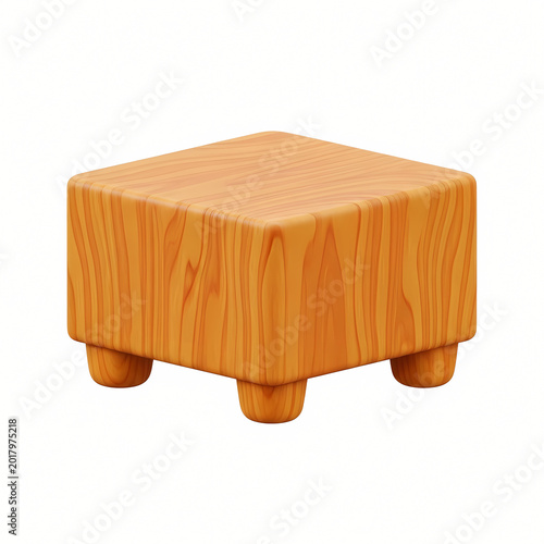 Wooden stool illustration on transparent background design element for various uses
