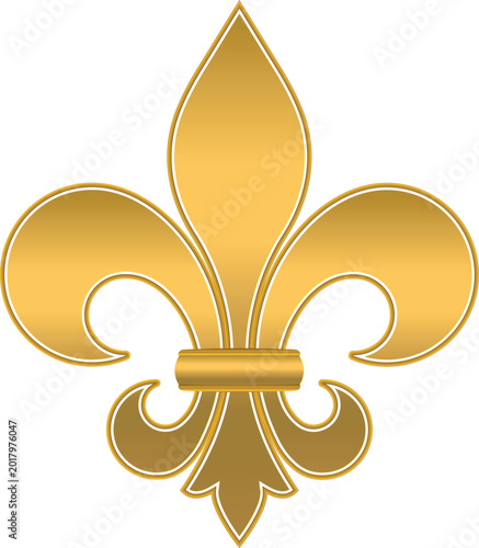 3D Golden Royal Fleur-de-Lis Emblem in Gold. Heraldic Iris, Sacred Geometry, and Elegant, Sophisticated Symbolism. Ideal for Luxury, Royalty, and Mystical Design. Fleur de Lys