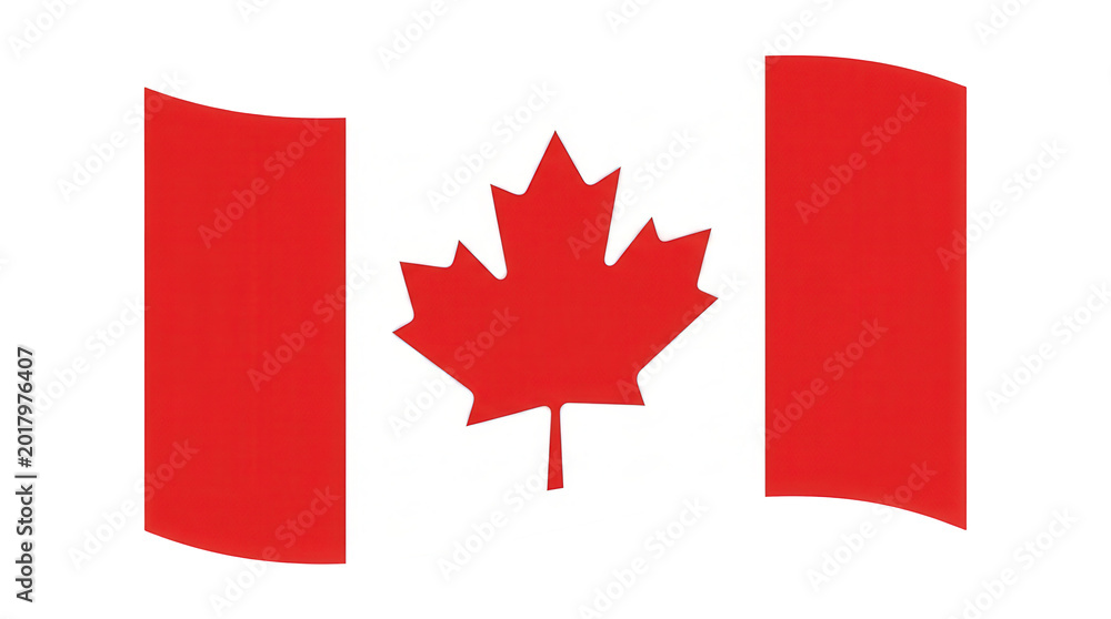 Fototapeta premium The national flag of canada with a red maple leaf on transparent background