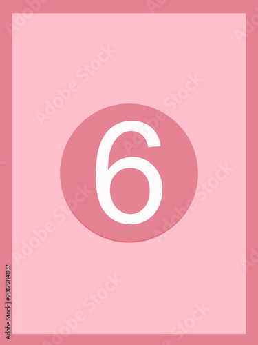 Number six pink background