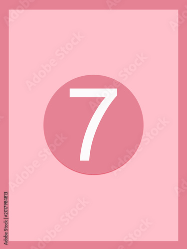 Number seven pink background