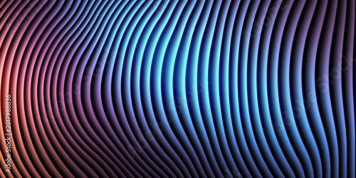 Canvas Print Abstract wavy lines colorful gradient background high quality professional
