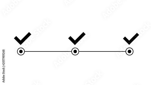 Animated 3 Step Checklist Infographic and Minimalist Black Line Task Completion Animation for Checklist Progress Workflow Organization Management Business Strategy Planning.