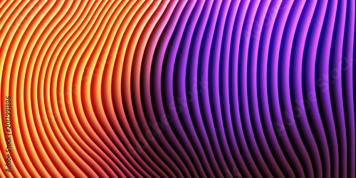 Quadro su tela abstract wavy lines vibrant gradient and smooth curves