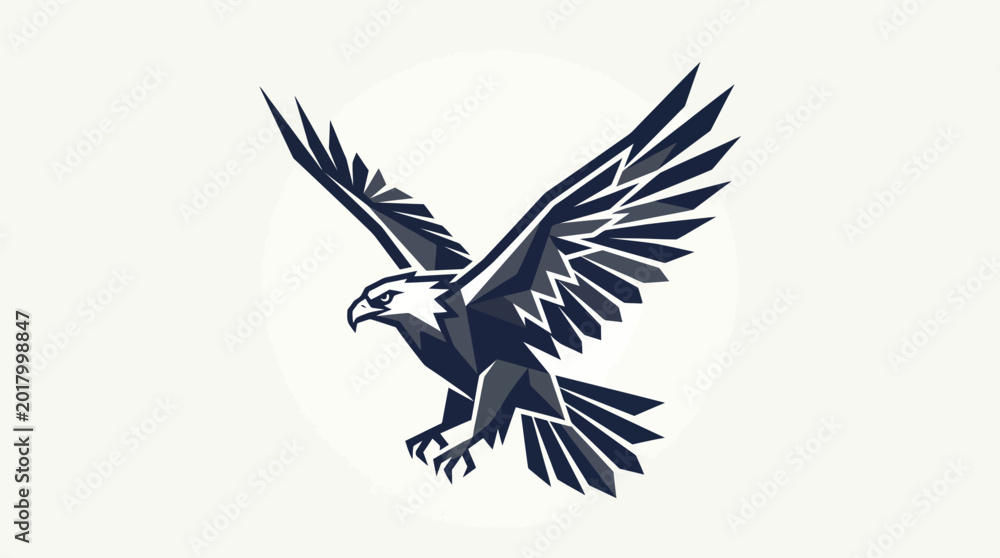 Naklejka premium Stylized eagle in flight vector illustration.