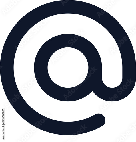 Simple at symbol for email address contact and social media mention sign