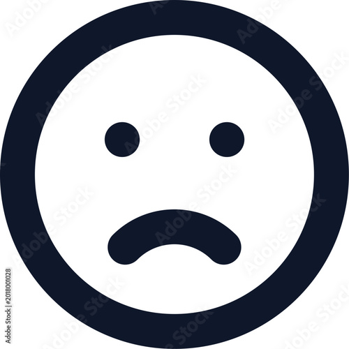 Quadro su tela Simple sad face emoji for negative emotion and unhappy user feedback