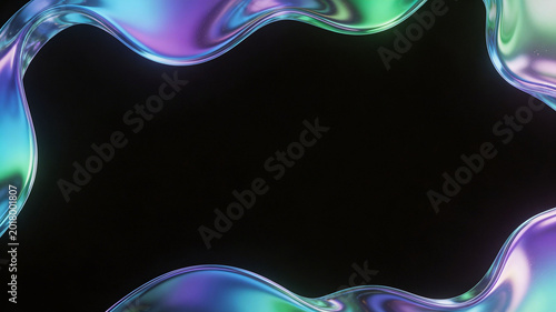Aurora colored liquid glass fluid background