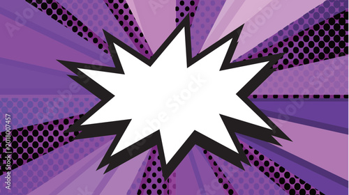 Vibrant Purple Comic Book Style Speech Bubble Background