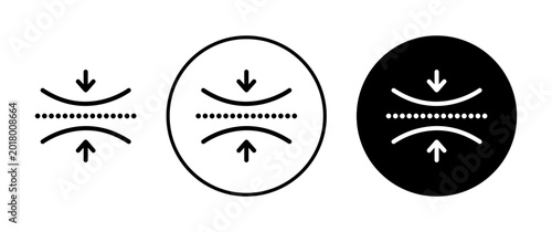 Foto Elastic icons set in black and blue colors on white background