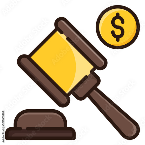 Fotografie Gavel and Dollar Sign Icon