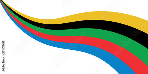 Abstract wavy stripes of Olympic games colors. vector illustration