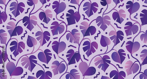 Contemporary Tropical Foliage Repeat Pattern for Textile and Decorative Design