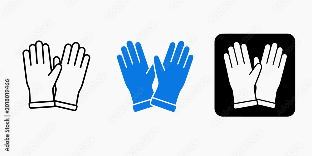 Obraz premium Hands wearing gloves are shown in various colors and backgrounds in image-194.ai