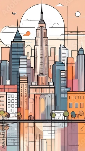 New York City Skyline Urban Landscape.