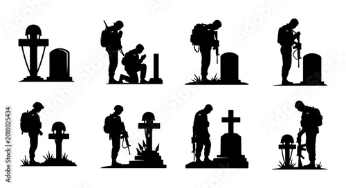 Photos Soldier Memorial Silhouettes, Military Remembrance Icons, Fallen Hero Grave Trib