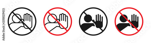 Photos Do not enter sign in flat style. Basic vector symbol illustration