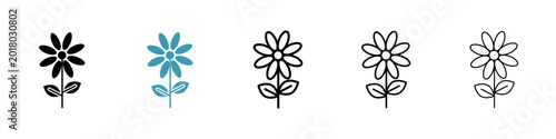Fotografía Flower icon in flat style. Basic vector symbol illustration