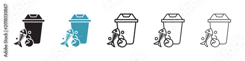 Tableau sur toile Food waste icon in flat style. Basic vector symbol illustration