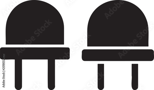 Tableau sur toile LED light bulb base and electrical plug two variants icon.