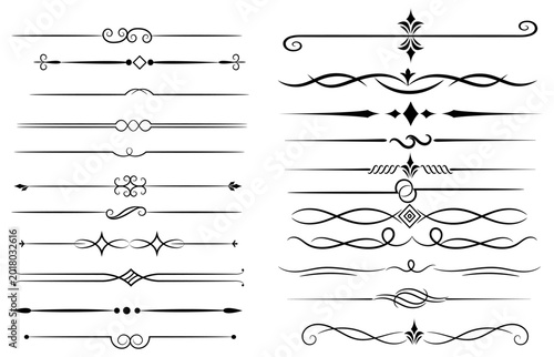 Cuadro en lienzo Hand Drawn decorative divider elements