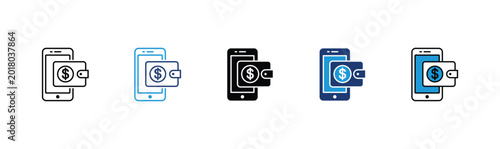 E-wallet Icon Set Multiple Style Collection 
