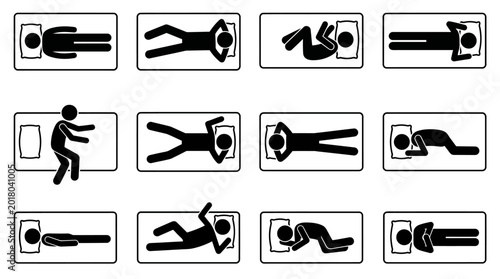 Canvas Print Decoding the Art of Rest A Visual Compendium of Human Sleep Postures
