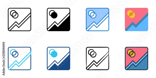 Tableau sur toile Chromatic aberration icons set multiple style collection