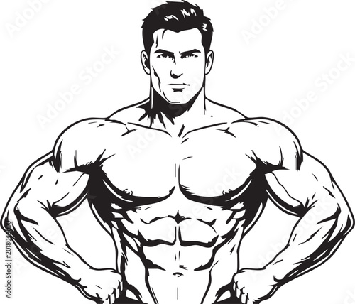 Fotografie muscular male body builder