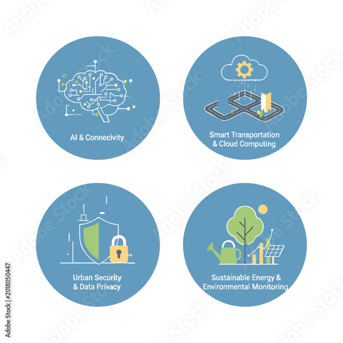 AI Smart City Infrastructure Icons