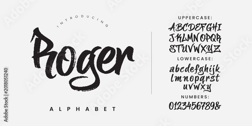 Quadro su tela Roger masculine bold brush font for street style apparel branding sports poster