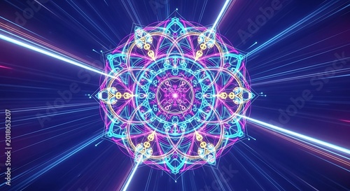 Kaleidoscopic Vision - A Symphony of Light and Geometric Harmony.