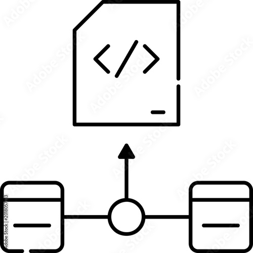 Foto Line Art Code Integration Icon